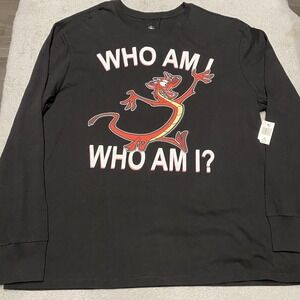 Disney Mushu Shirt Adult XL Double Sided Graphic Dragon Mulan NEW